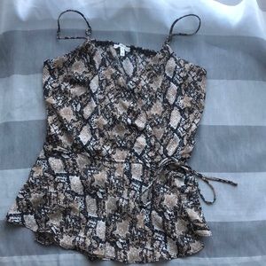 snake print blouse